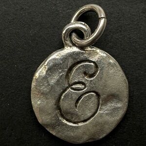 Silvertone Letter E Charm